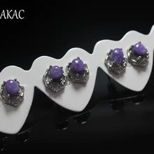 AKAC натуральный фиолетовый Чароит серьги-гвоздики для женщин 1 пар/уп. лучший подарок когда-либо