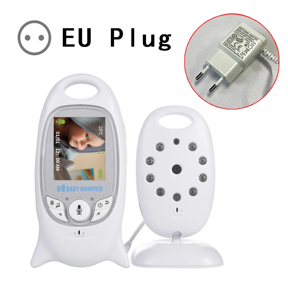VB601 EU Plug VB601 беспроводной видео детский монитор Цветная камера безопасности 2 способа ночного видения инфракрасный Светодиодный контроль температуры и 8 колыбельных - Цвет: VB601 EU Plug