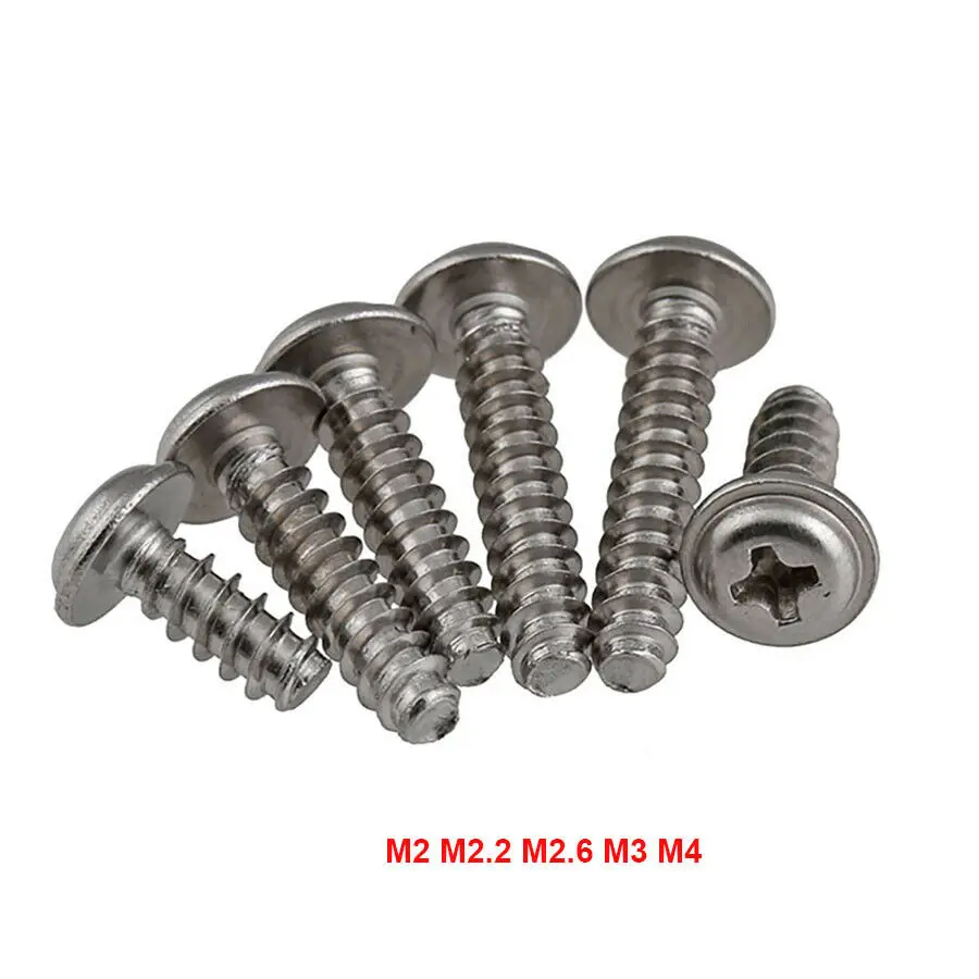 304 Stainless M2M2.2M2.6M3M4 Phillips Countersunk Self Tapping Screws Flat Tail 