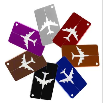 

YTP068Aircraft Plane Luggage ID Tags Boarding Travel Address ID Card Case Bag Labels Card Dog Tag Collection Keychain Key Rings