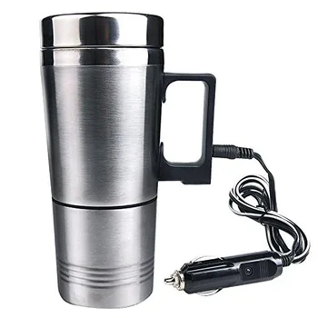 

Car Electric Water Heater Mug Kettle Stainless Steel Heated Car Heating Cup Auto Cigarette Lighter Accessories