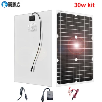 

30W 18V Flexible Solar Panel 12v Panels Solar Cells Module DC for Outdoor Charger Car Yacht camping RV Boat Battery
