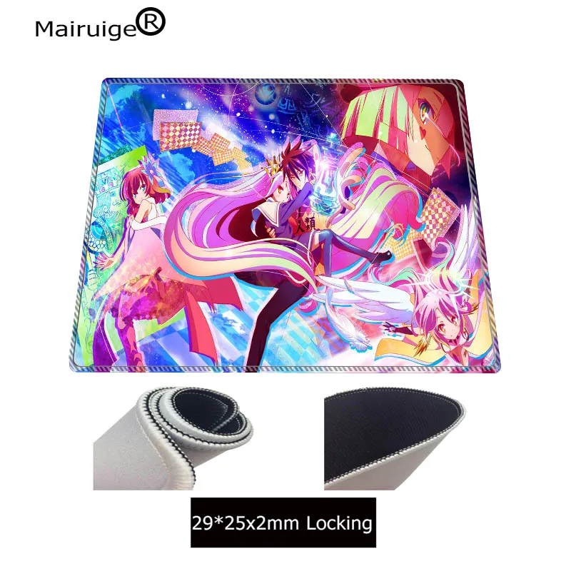 NO Game No Life Anime Large Mouse Pad Mousepad Natural Rubber Gaming Table Mouse Mat with Locking E