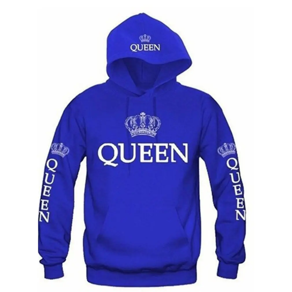 6 King queen толстовки с принтом модные толстовки с капюшоном с воротником из полиэфирного волокна свитер с длинными рукавами для влюбленных - Цвет: 6