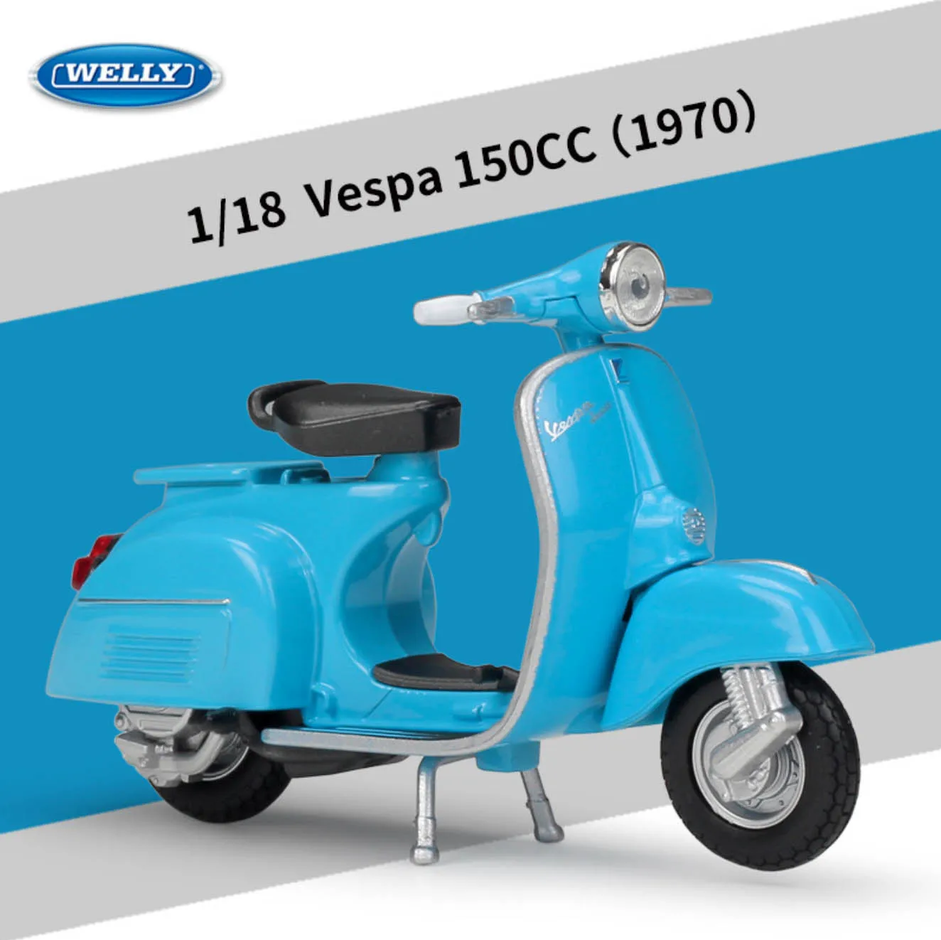 Welly 1/18 VESPA скутер мотоцикл литье под давлением дисплей Модель игрушки для детей мальчиков девочек - Цвет: 150CC (1970)
