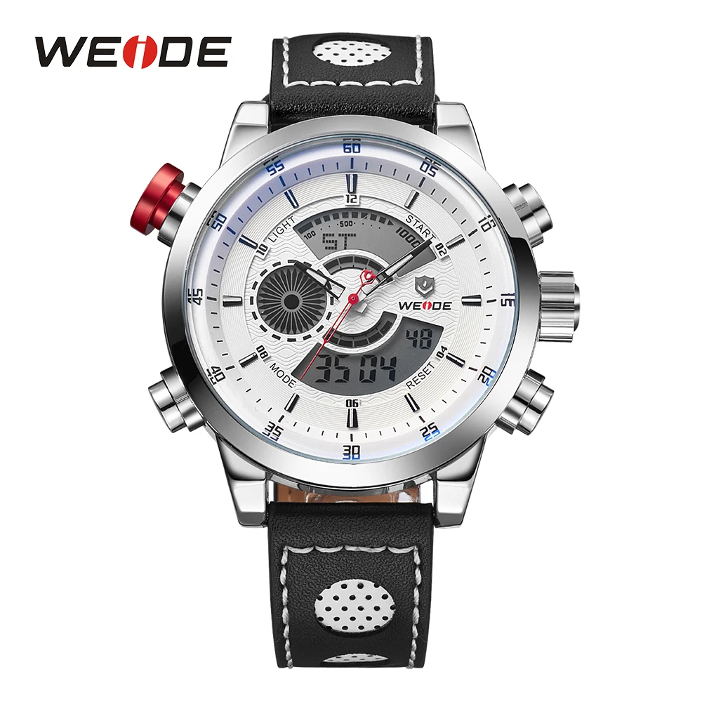 

WEIDE Watches Men Quartz Fashion Military Casual Sports Watch Luxury Brand Relogio PU Strap Outdoor Wristwatches Free Shipping