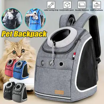 

Pet Carrier Backpack Double Strong Shoulder Dog Cat Outdoor Travel Carrier Packbag Portable Pet bag Mesh Backpack Head for Dog