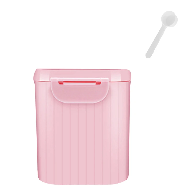 Для новорожденных с узором из молочных емкость для порошка коробка Портативный Out для хранения Контейнер для сухого молока банки для корма Пластик один Слои для младенцев - Цвет: pink -L