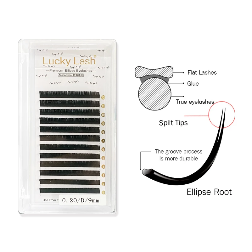 ellipse flat lashes Split-tips silk soft false mink individual eyelash extension cimilia | Красота и здоровье