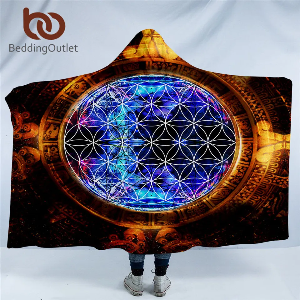 

Постельные принадлежности Outlet Flower of Life, худи, одеяло, календарь майя, шерпа, одеяло, абстрактное, древнее, с капюшоном, одеяло, Священная геометрия, Манта