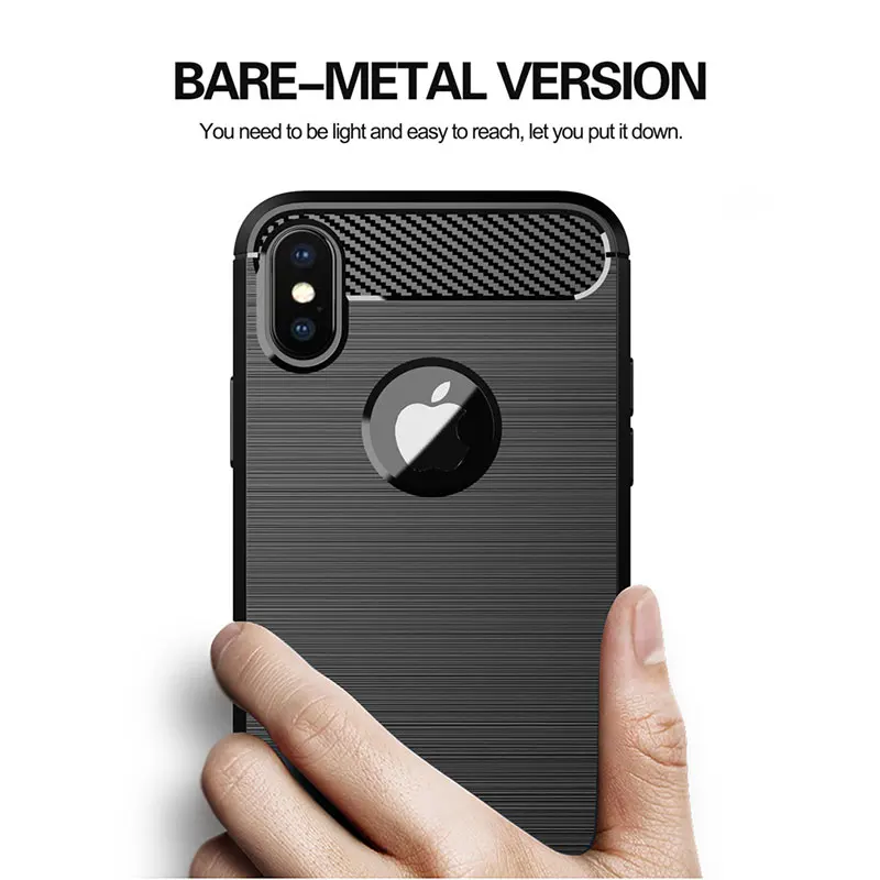 Новый чехол из углеродного волокна для Apple iPhone X XR Xs Max 6 6S 7 8 Plus 5 5S SE 11 Pro мягкие