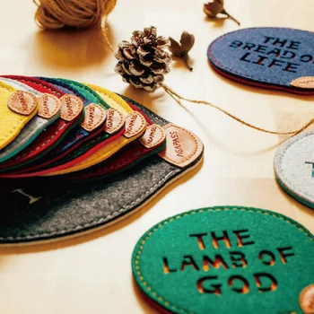 

Felt Coaster Insulation Pad Color Absorbent Easy to Carry Non-slip Home Decoration