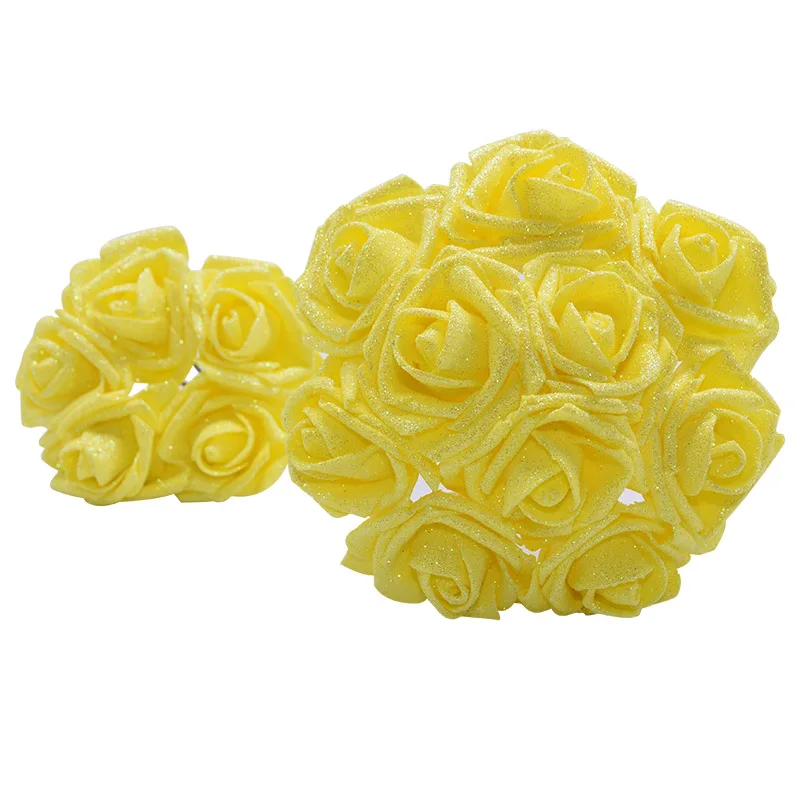 6 см блеск пена роза искусственный цветок свадебное оформление букета вечерние торт подарочная коробка декоративный искусственный цветок венок