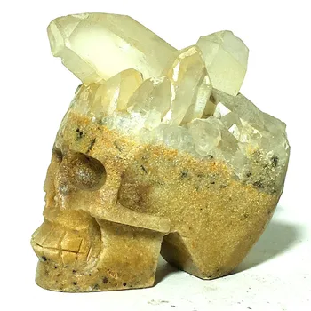 

Natural cranium quartz crystal Stones wedding home decoration chakras treatment Halloween DIY gift Reiki skulls