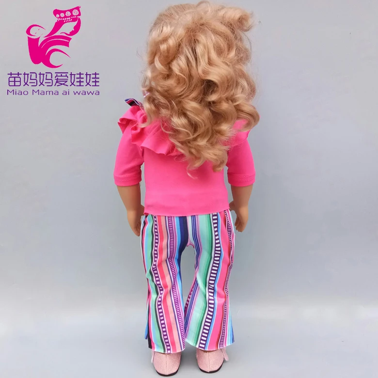 18-дюймовая кукла леопардовая одежда рубашка на лямках брюки подходит для 43 см Reborn Одежда для куклы-младенца 1" Девочка Кукла Одежда