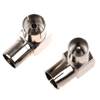 

DVB-T TV PAL Female to Male Right Angle RF Adapter Connector 2 Pieces