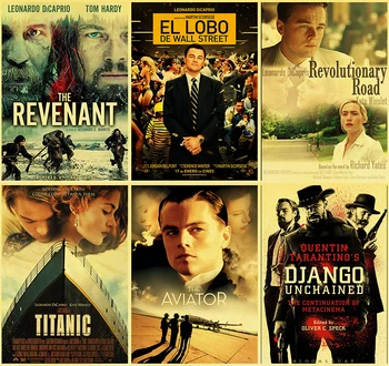 

Leonardo DiCaprio Classic Movie TITANIC THE REVENANT BLOOD DIAMOND Retro Poster Home Room Decorative Painting Wall Sticker