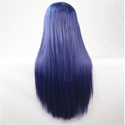Synthetic Hair Wigs For Women Cosplay Wig 80 cm Straight Long Light Purple Wig With Bangs Pink Red Blue Blonde Brown Black Green - Image 15