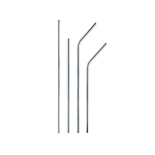 Silver-4Pcs 4 шт многоразовые 304 из нержавеющей стали металлические смузи питьевой прямые соломинки высокого качества щетка для чистки труб бар вечерние аксессуары - Цвет: Silver-4Pcs