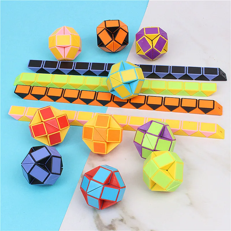 3D Magic Cube сегментов Скорость со змеиным рисунком наклейка-пазл Развивающие