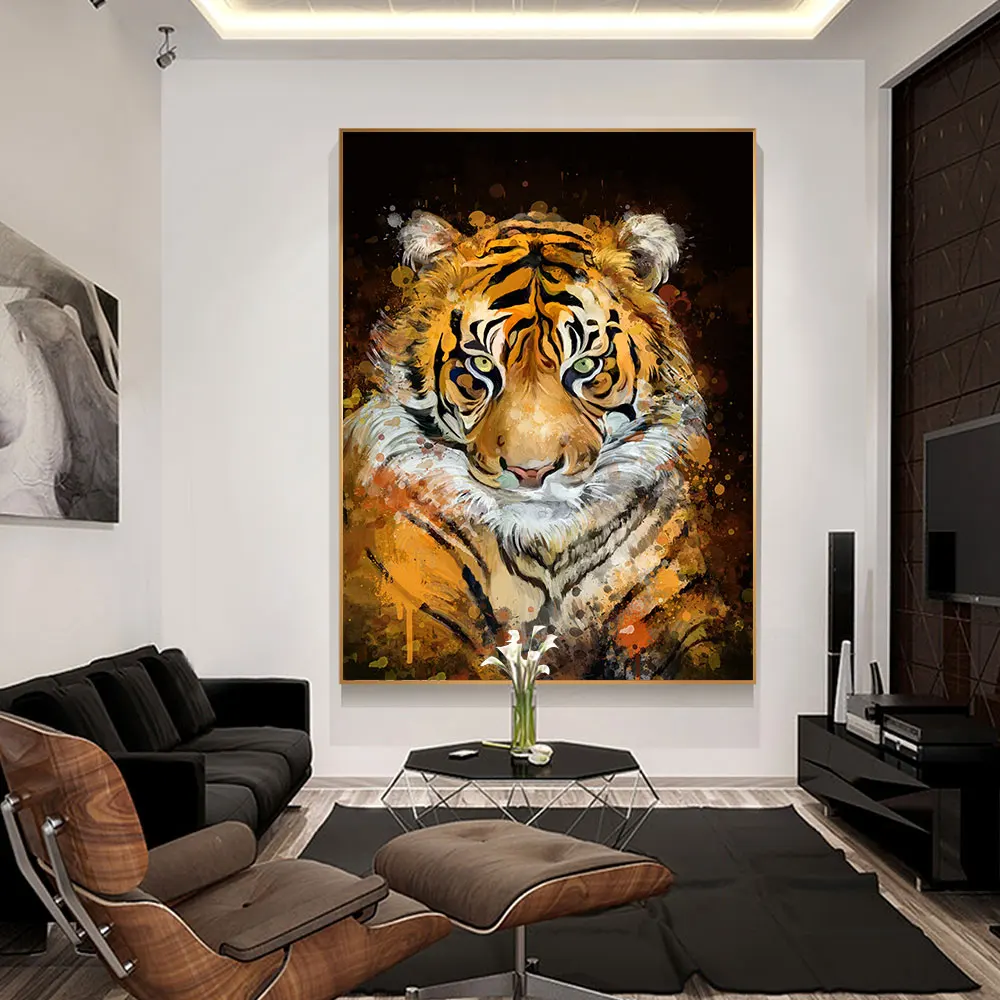 African Phases Cat Lion Tiger Wall Picture Art Print 