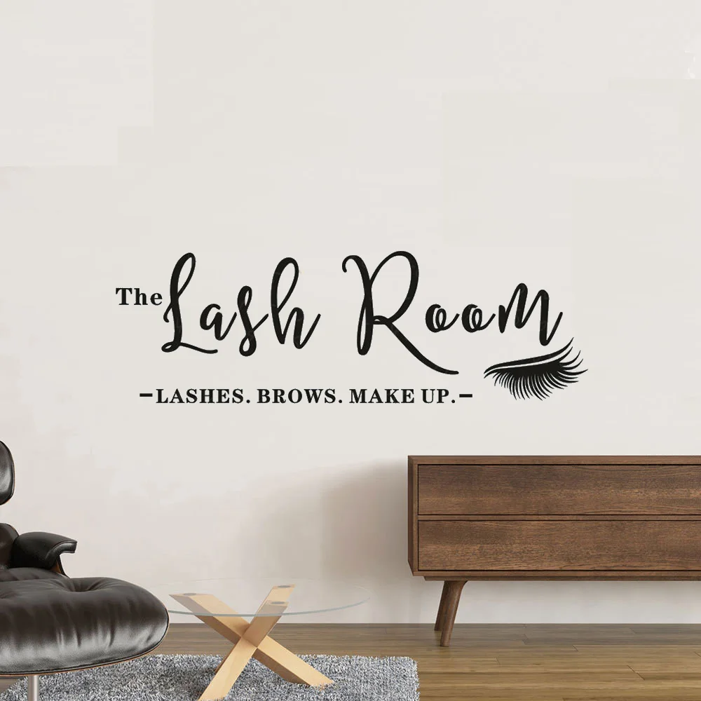 Wall Stickers Window Stickers The Lash Room Sign Vinyl Wall Sticker Eyelash Studio Beauty Salon D&eacute;cor Lashes Brows Make Up Wall Art Decal Window Poster