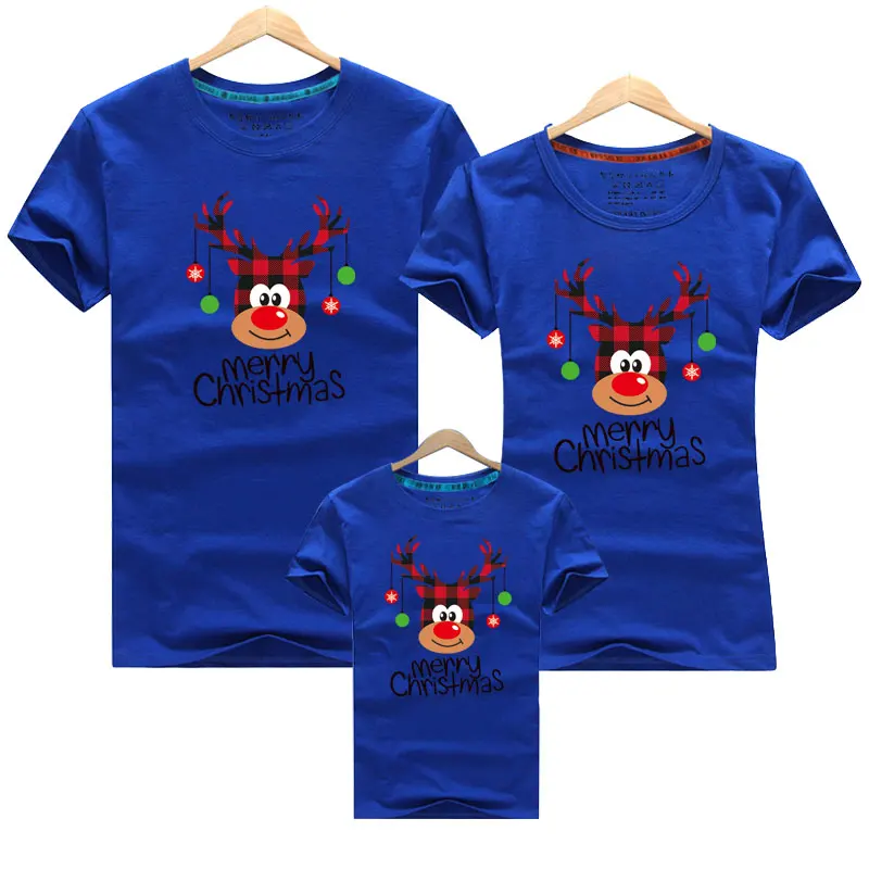 thumbnail image 4 of Ropa familiar a juego de Feliz Navidad Camisetas con estampado de ciervos de dibujos animados Tops para madre e hija Padre Hijo Mamá Look familiar Niños, 4 of 5