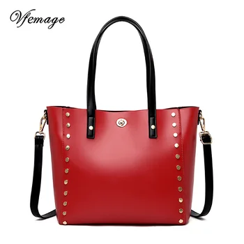 

Vfemage Luxury Rivet Casual Totes Women Handbag Large Capacity Ladies Top-handle Bags Crossbody Female Shoulder Bag Sac Femme