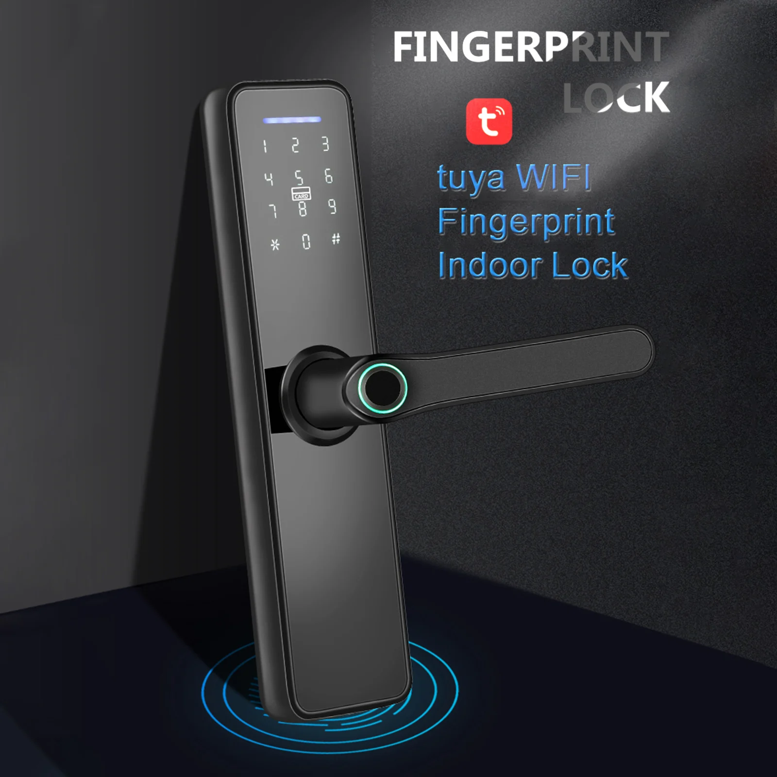 

WAFU 007 Tuya WIFI Fingerprint Lock Electronic Lock Smart Fingerprint Password Card Mechanical Key Touchscreen Keypad Door Lock