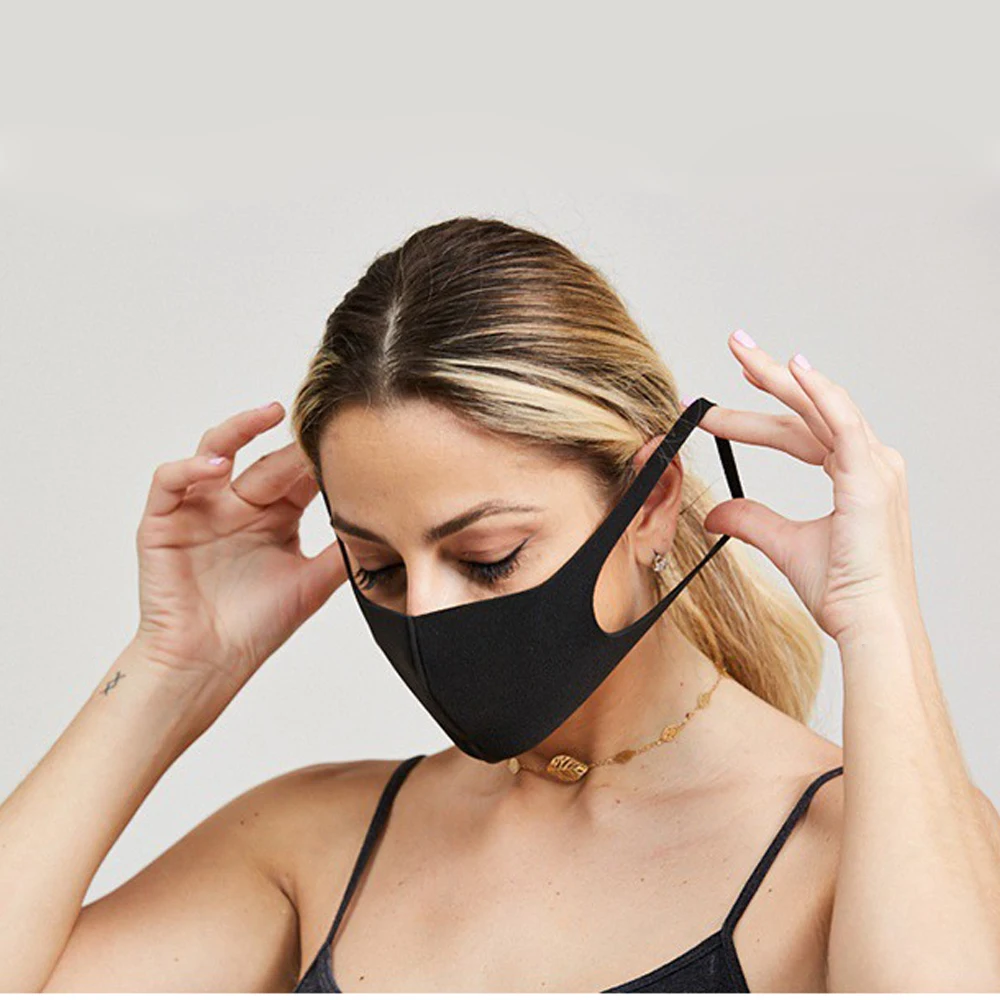 

1Pcs Black Sponge Mouth Mask Unisex Face Mask Reusable Anti Pollution Shield Wind Proof Mouth Cover for Coronavirus 2019-nCoV