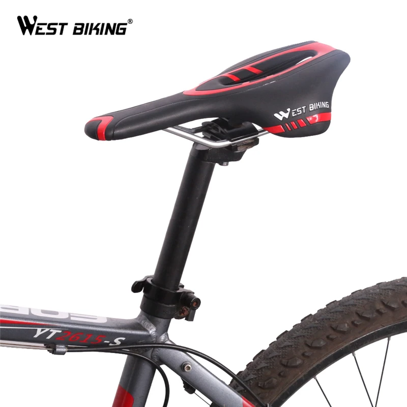 

WEST BIKING Bike Saddle Elastic PU Waterproof Cycling Bike Seat Decompression Comfort Ventilation Design MTB Road Bicycle Saddle