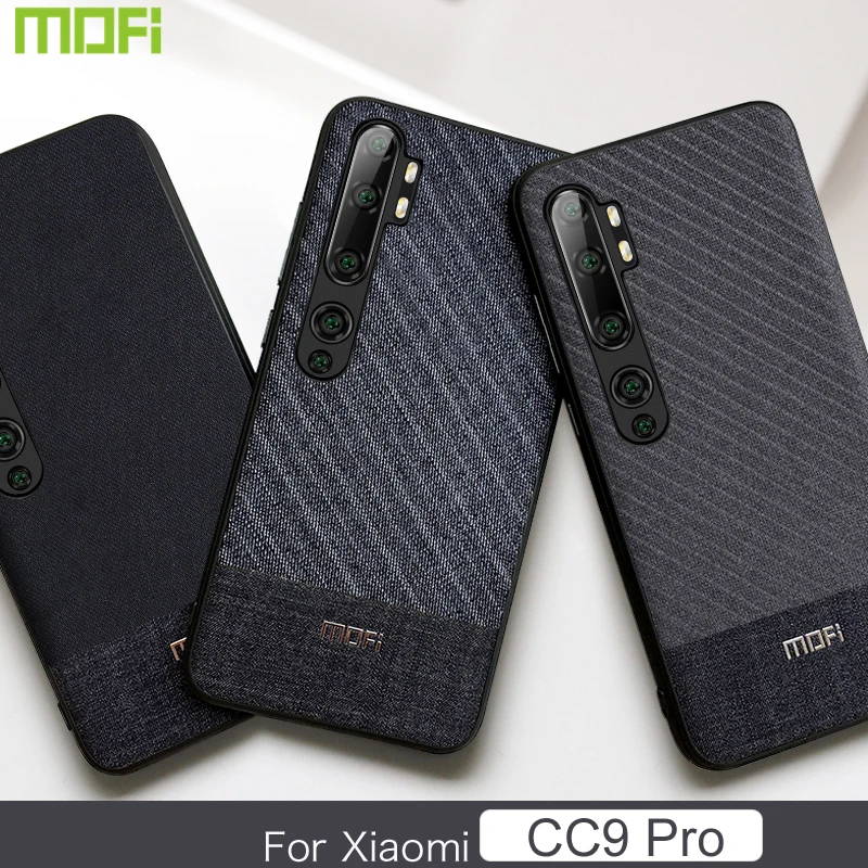 For Xiaomi CC9 Pro Case Mofi CC9Pro Cover Suit Cloth Fabrics Man Men Dark Business Glove Protector Blue |
