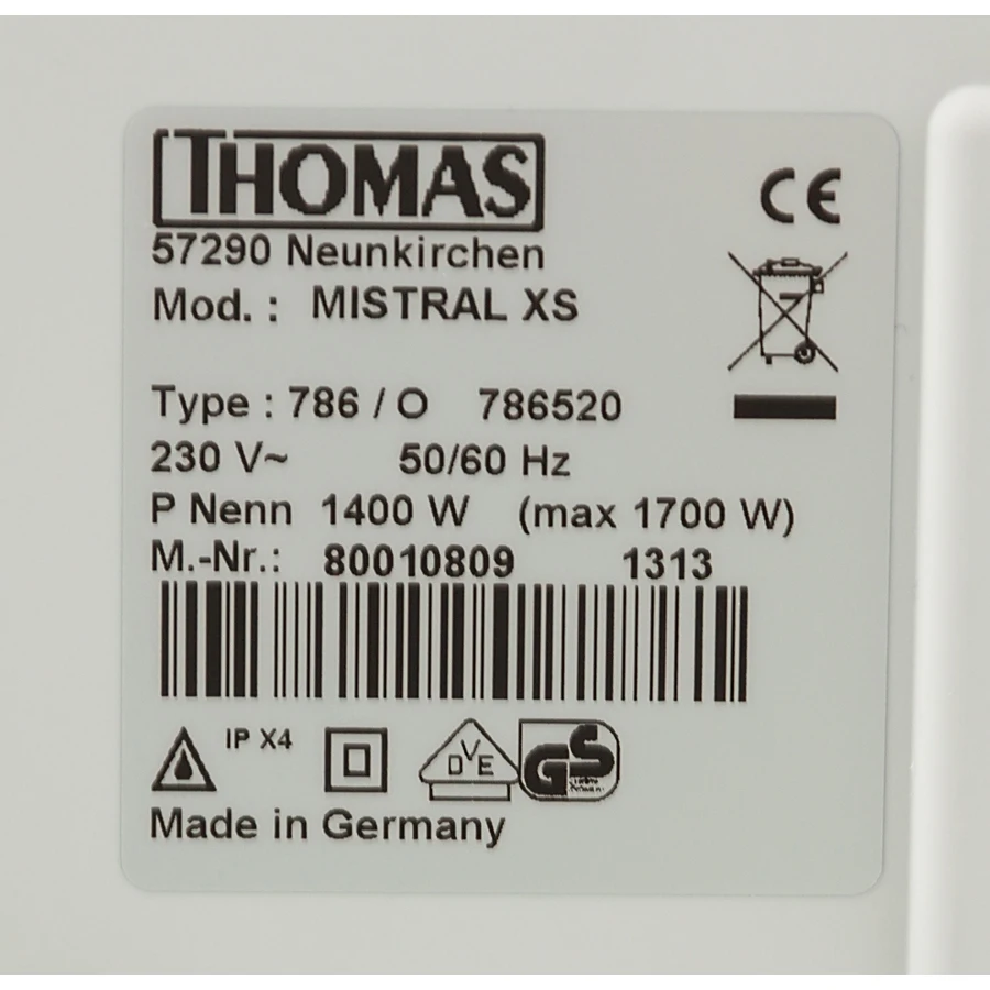 Пылесос Thomas AQUA-BOX Mistral XS 1700Вт серебристый/синий