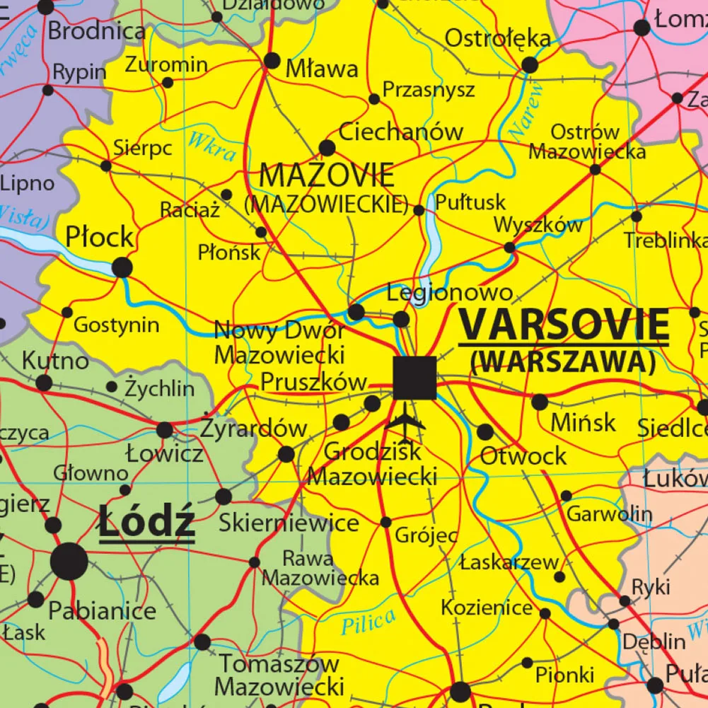The Poland Political Map 225*150cm In French Large Poster Non-woven Canvas Painting Living Room Home Decoration School Supplies
