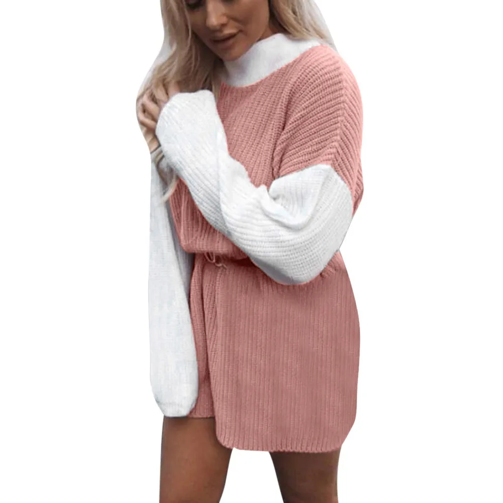 Pink Модные женские свитера, Повседневный свитер с длинным рукавом и воротником под горло, свободные свитера Harajuku, пуловеры, джемпер, свитер, новинка - Цвет: Pink