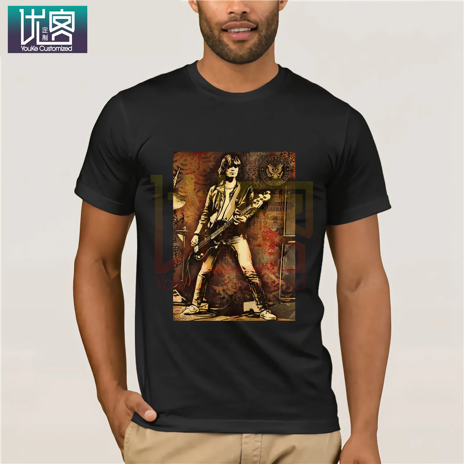 

Johnny Ramone Tribute Forever Cemetery T-SHIRT Clothes Popular T-Shirt Crewneck 100% Cotton Tees Funny Tees Cotton Tops T Shirt