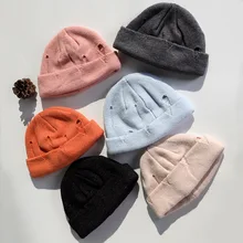 

Fashion Hole Knitted Cap Warm Wool Hat Men's and Women's Hat Beanies for Women Beanie Winter Hats Caps Apparel Accessories