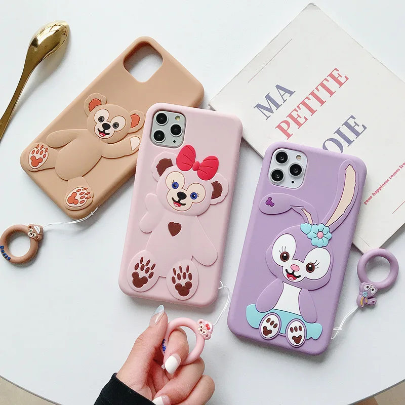 

Cute Silicone Case for Iphone 7 8 Plus 11 Pro Max Phone Cases for Iphone X XR XS MAX Case Cartoon Duffy Stellalou Wint Ring