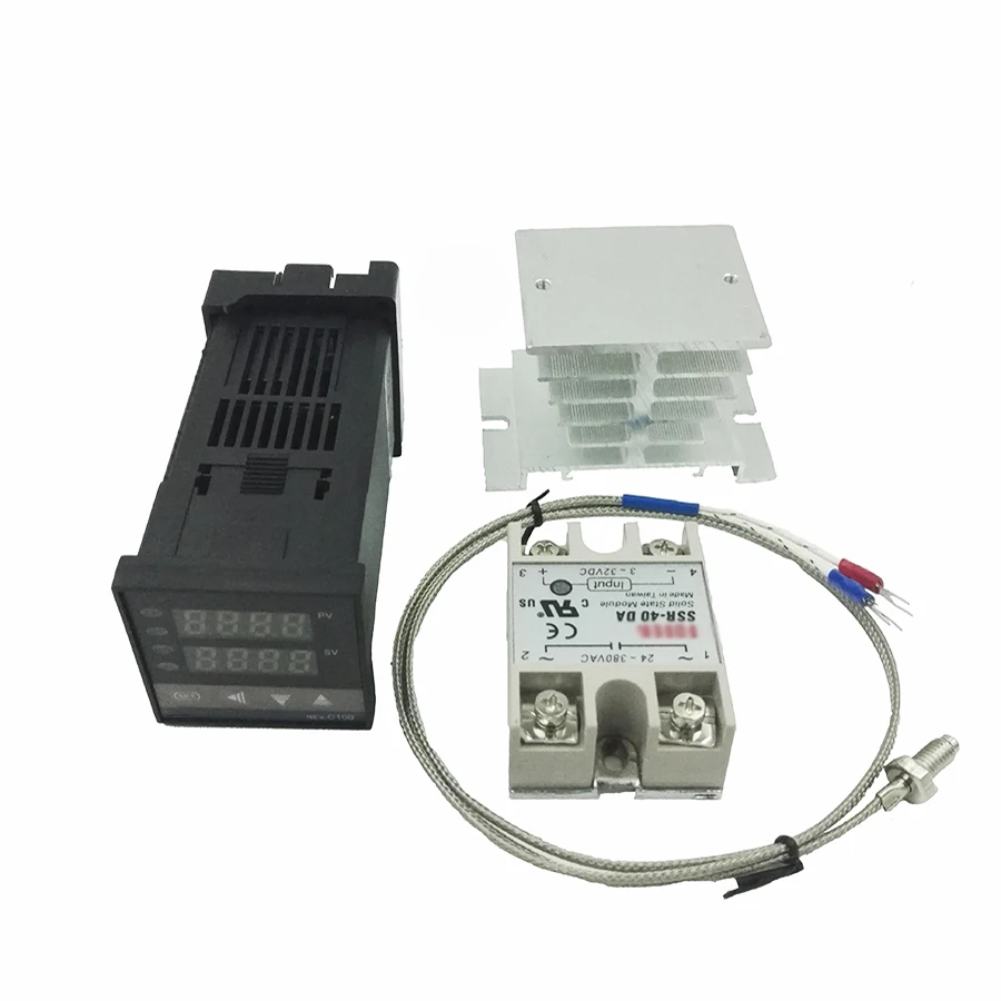 1pc PID Digitaler Temperaturregler REX-C100 mit K Thermoelement SSR Ausgang 220v