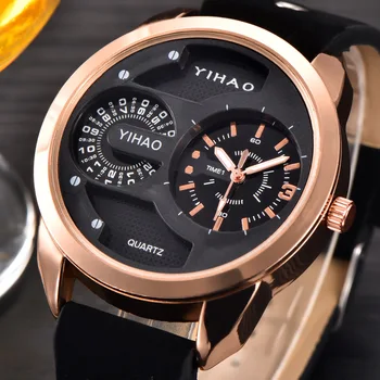 

Hot Watches Mens Leather Band Sports Gifts Quartz Wristwatch