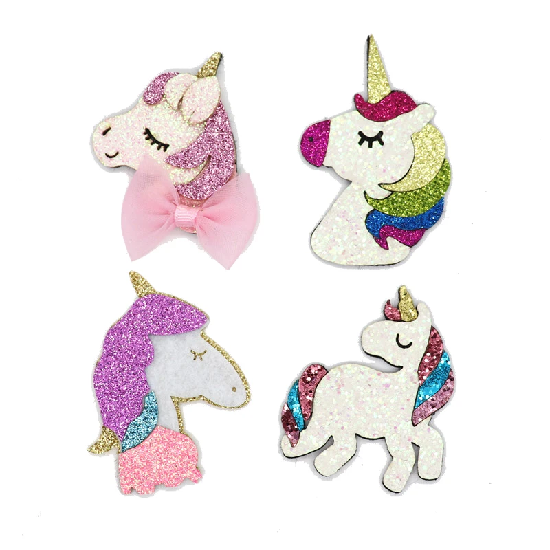 20PCS Glitter Leather Non-Woven Fabric For Hair Clips, Applique Patches DIY Craft Decoration Y19082802