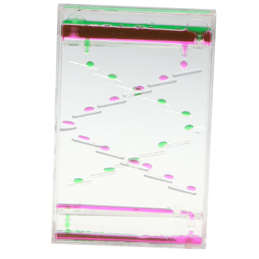 Square Slide Mixed Floating Oil Liquid Motion Hourglass Timer Sensory Toy