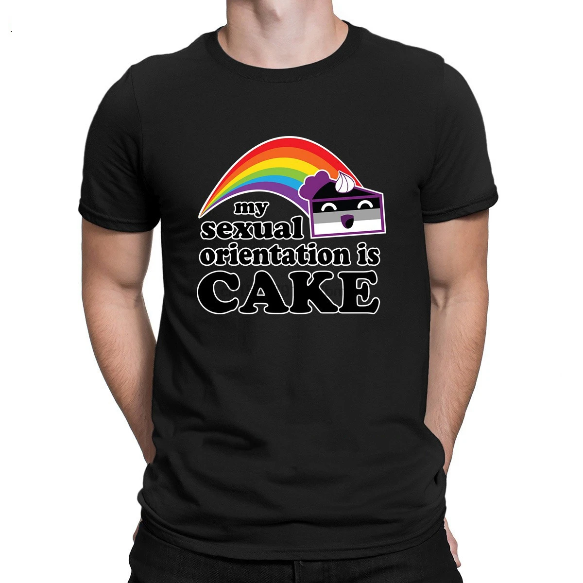 Сексуальная ориентация торт Asexual Pride LGBTQ футболка хип-хоп Топ большая трикотажная