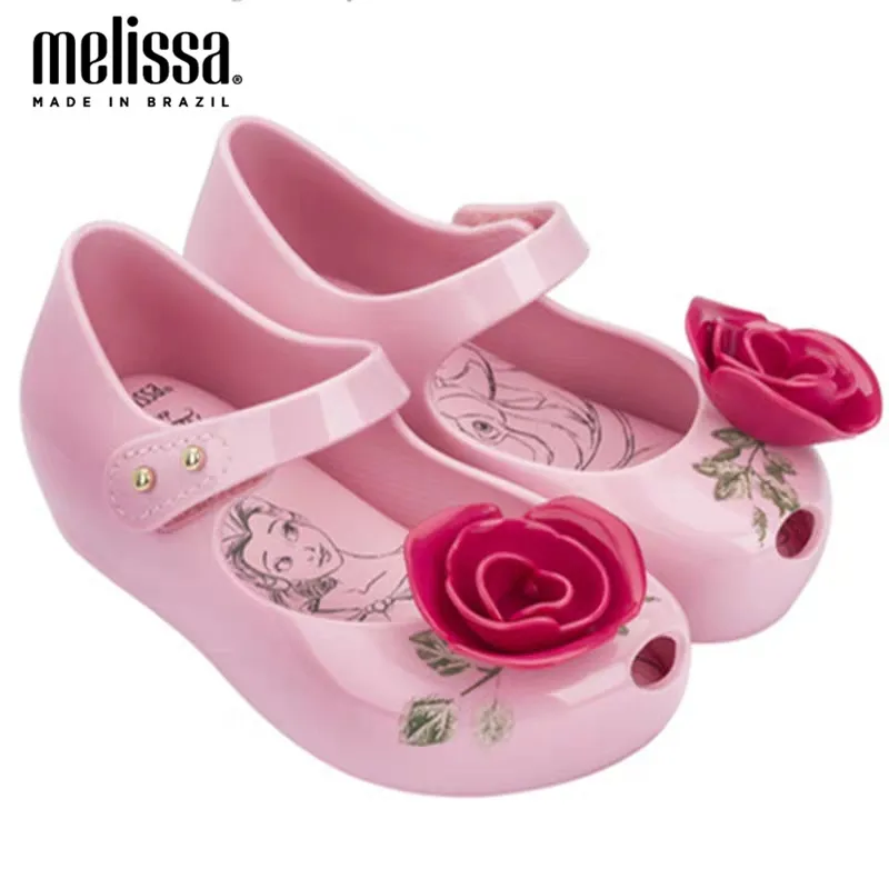 Melissa/пляжные сандалии для девочек-принцесс Розовые прозрачные Новинка 2020 года