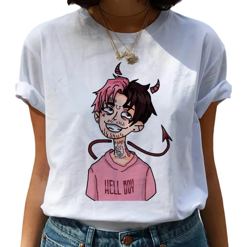 Lil Peep Harajuku Хип Хоп футболки для женщин Cry Baby Ullzang модная футболка 90s Графический Hell мальчик футболка Топ-безрукавка в уличном стиле для женщин - Цвет: 8683