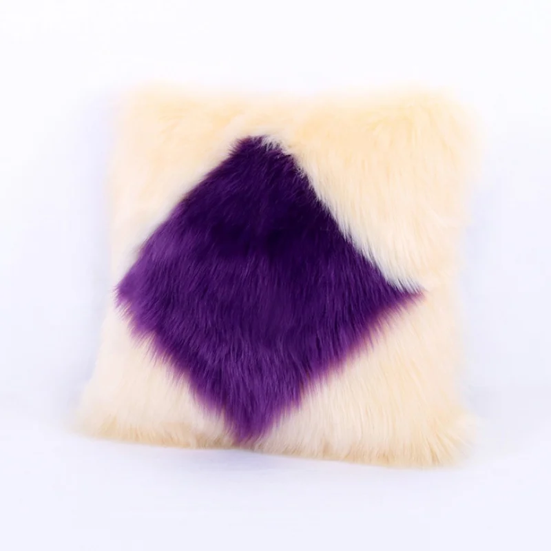 8 Colors Soft Plush Patchwork Color Design Pillowcase Home Decoration Pillow Cover Car Sofa Pillow Cushion Covers 40x40cm