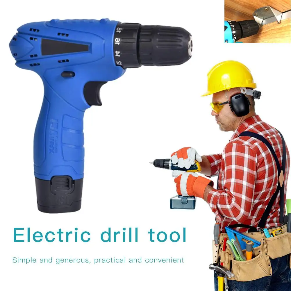 

12V Electric Drill Screwdriver Multifunctional Household Rechargeable Hand Lithium Battery Impact Drill Driver Kit Power Tool