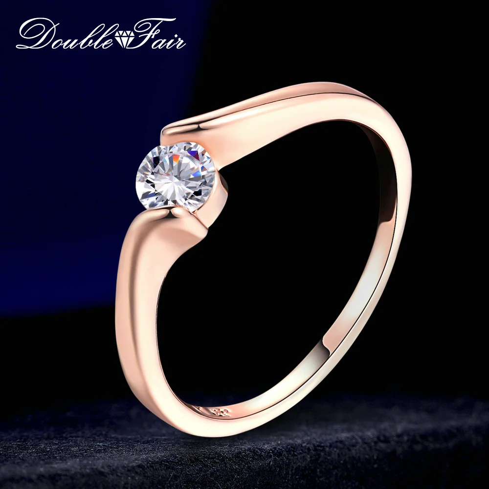 Double Fair Cubic Zirconia Engagement Wedding Rings For Women Crystal Solitaire Women's Marriage Promise Ring