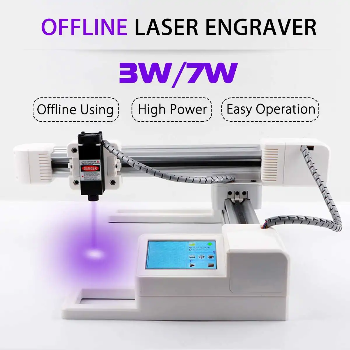 

3W/7W USB Offline Laser Engraver 15.5x17.5cm Carving Area DIY Logo Mark Printer Big Power CNC Laser Carving Engraving Machine