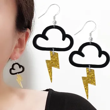 

1pair Acrylic Cute Cloud Lightning Drop Earrings Simple White Clouds Earring Charm Women Dangle Earrings Jewelry mujer moda